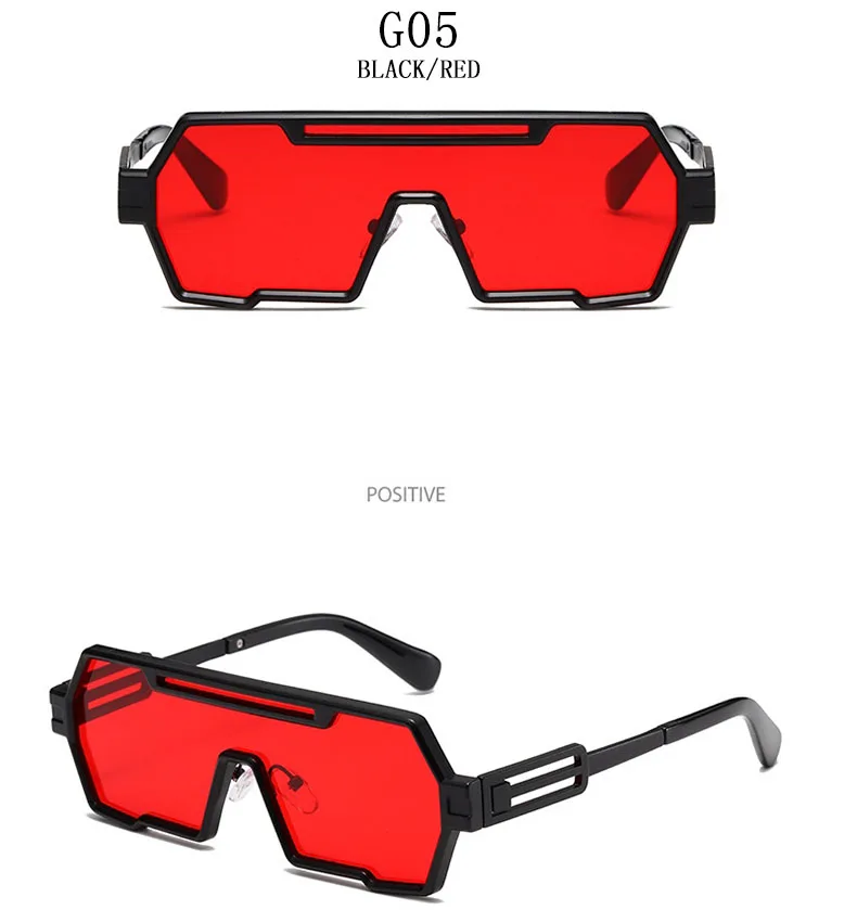 Heavy Metal Steampunk Sonnenbrille Für Männer Platz Vintage Punk Mode Gläser Retro Gafas De Sol Hombre Lunette De Soleil Homme – Detail 21
