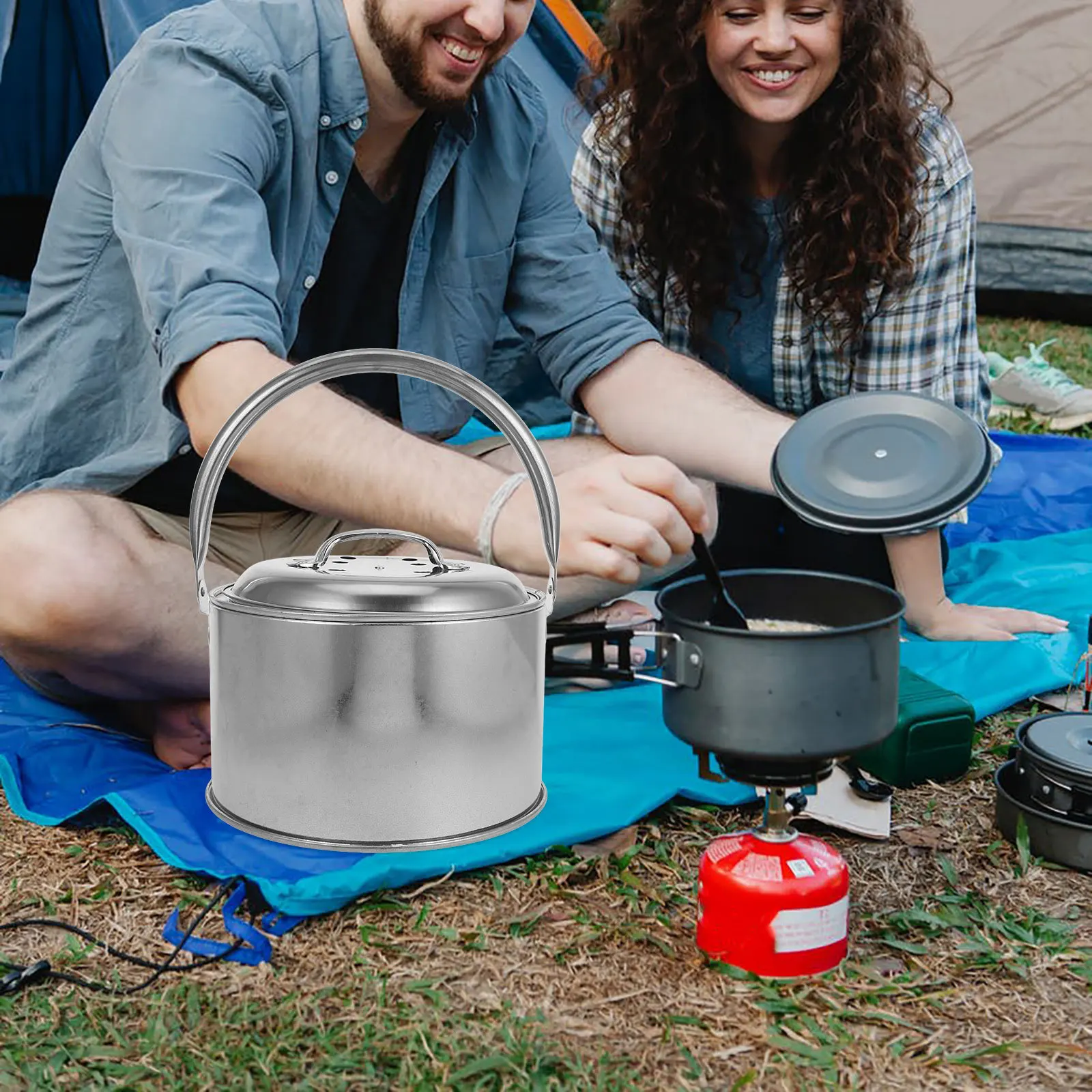

1 Set Fire Pit Grill Barbecue Outdoor Cooking Equipment Compact Portable Lid Small Grill Camping Beach Party Iron