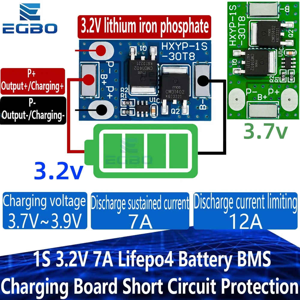 Image of 1 ~ 5PCS 1S 3,2 V/3,7 V 7A Lifepo4 Batterie BMS Lade Board Kurzschluss Schutz selbst Recovery Mit Temperatur Schutz
