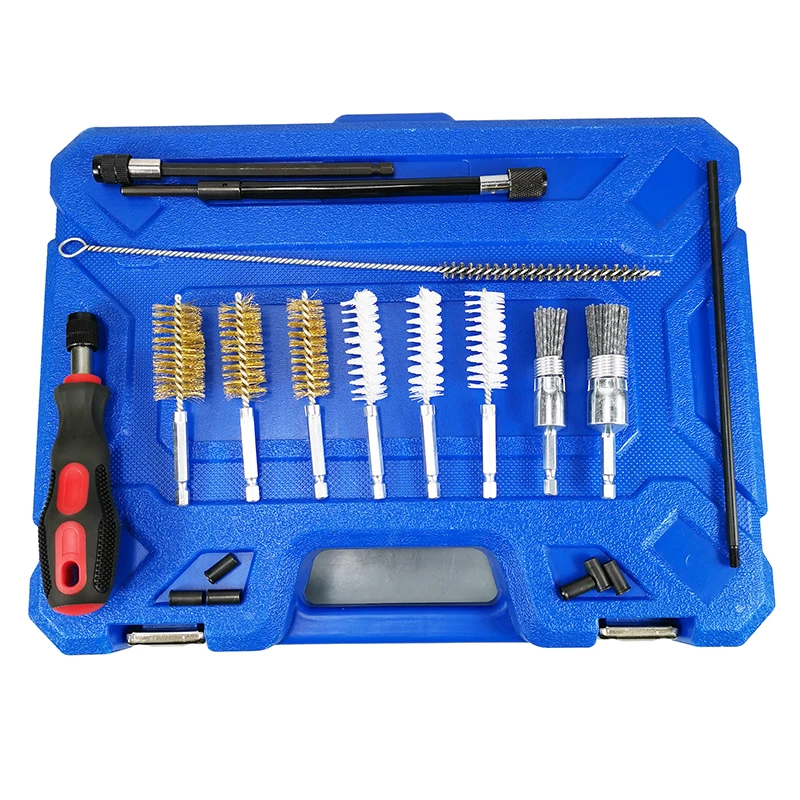 19PCS Universal Injector Seat Cleaning Set Diesel Engines Cleanner Brush Kit