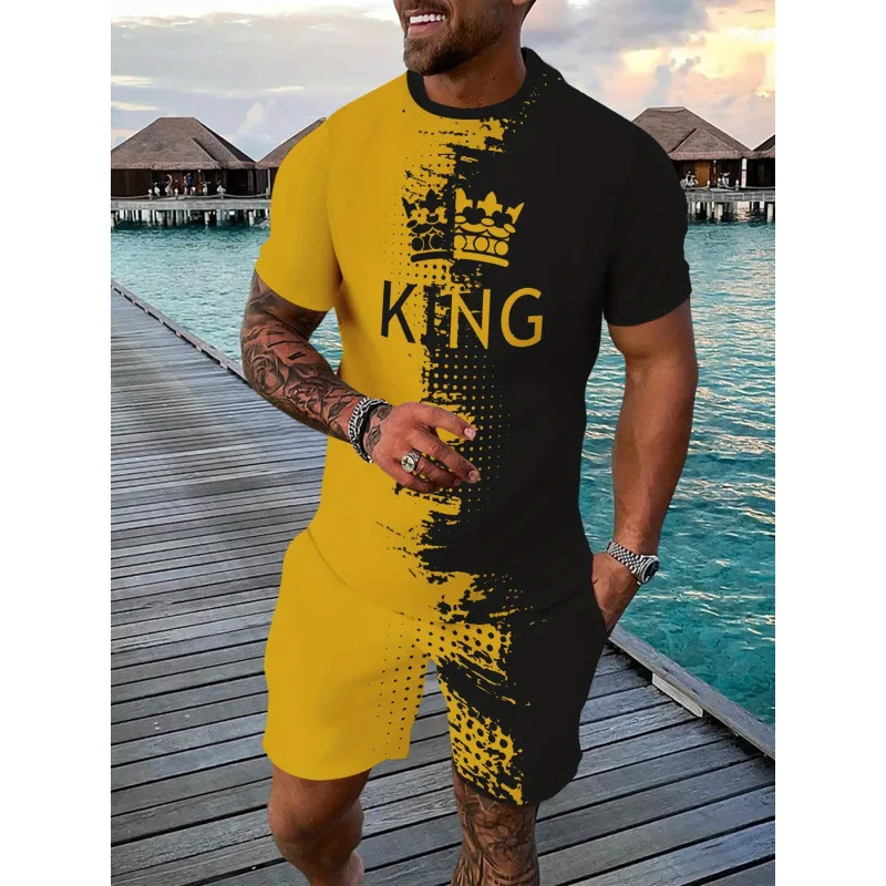

Men's Printed Tracksuit Sweatshirt Set Casual Sportswear Seven Sleeve Length Spring Summer Autumn Winter No Brand Registered ...