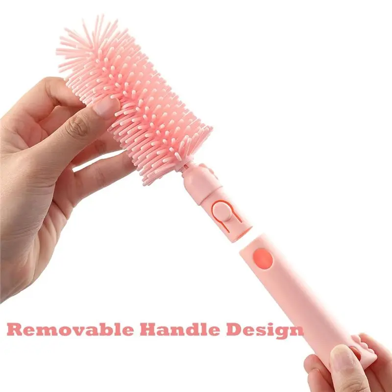 AS96-Bottle Brush Silicone Brush Kit Straw Brush Soap Dispenser
