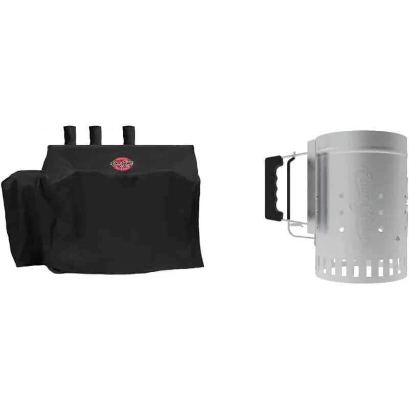 8080 3-palnikowy, dwupaliwowy, rozszerzalny grill gazowy i węglowy, czarny Char-Griller Grill węglowy Rozrusznik kominkowy z