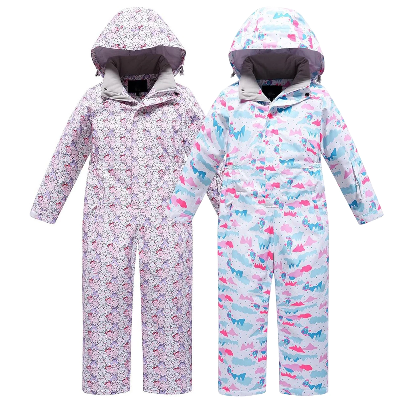 

Girls One-piece Ski Suit,Winter Warm Boys Snowsuits,Kids Waterproof Outdoor Skiing Wear,Windproof Children's Jumpsuits Coveralls