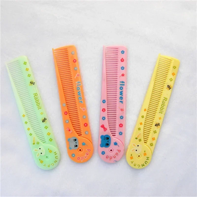 Cute Cartoon Folding Comb for Kids Portable Pointed Tail Comb for Children Boys Girls Baby Hair Care Brushes and Comb