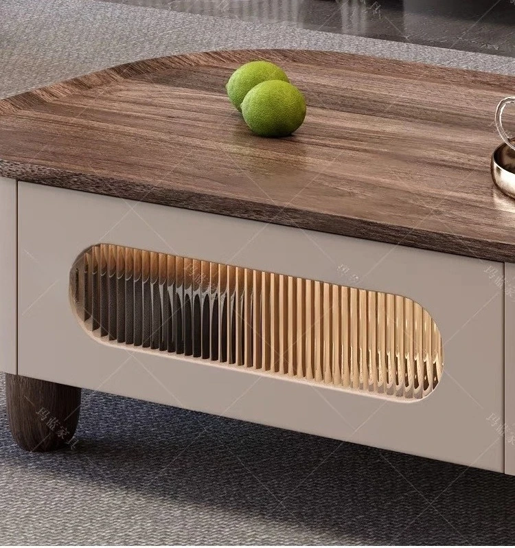 خزانة تلفزيون إسكندنافية فاخرة وحديثة وبسيطة من الخشب الصلب، خزانة صغيرة عملية وأنيقة #5