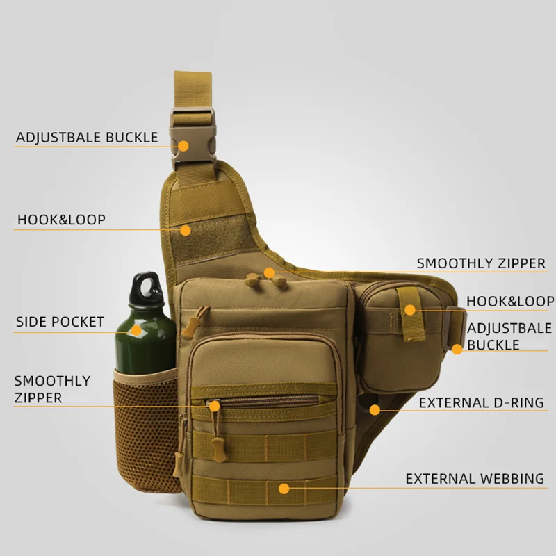 Camping Climbing Bag Chest Pouch For Men Cycling Hiking Travel Outdoor Sport Tactical Military Crossbody Molle Waist Fanny Pack