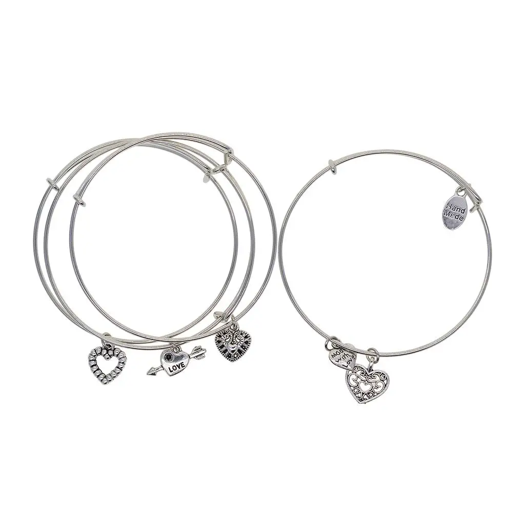 

60 Pcs Tibetan Silver Heart Charms Pendants DIY Jewelry Making Supplies