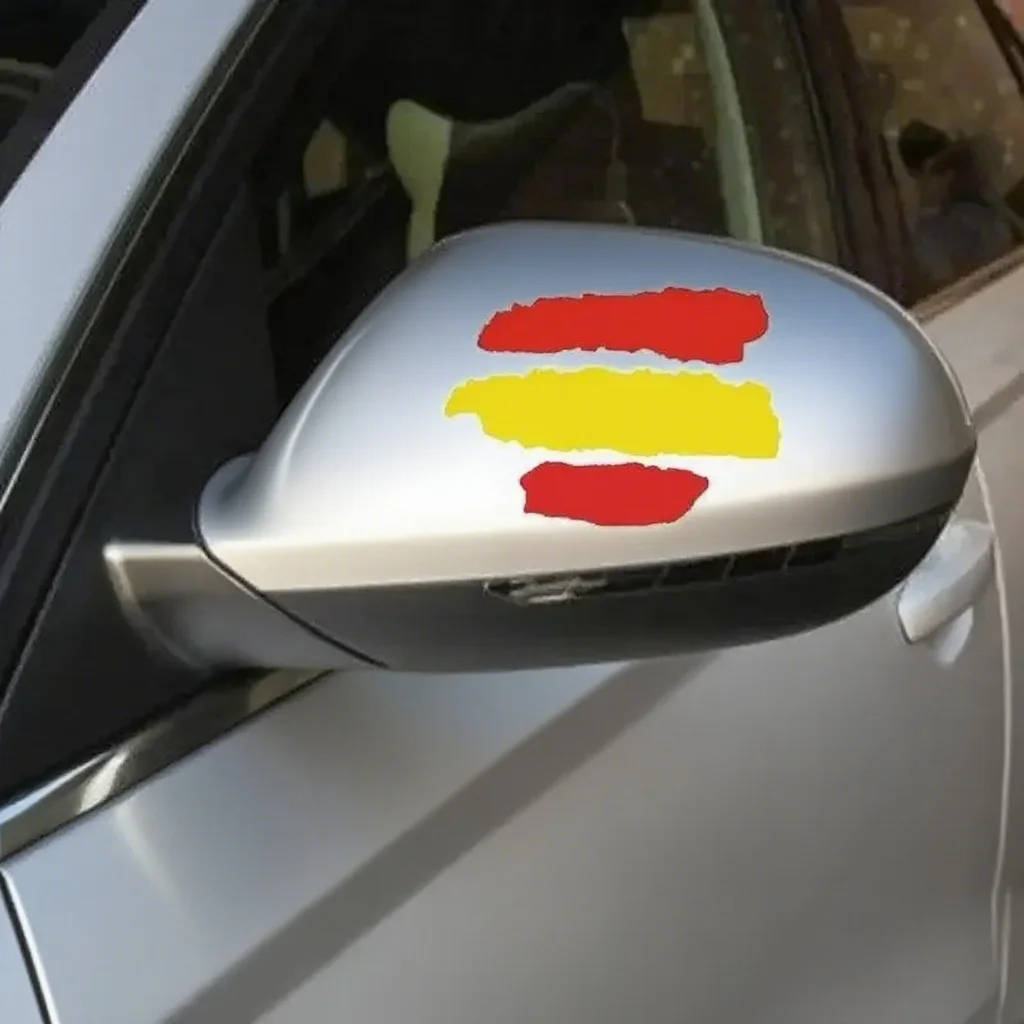 Car Rearview Mirror Spain Flag Sticker Design Decal for Auto Exterior & Spanish Culture Upgrade Decorative Stickers