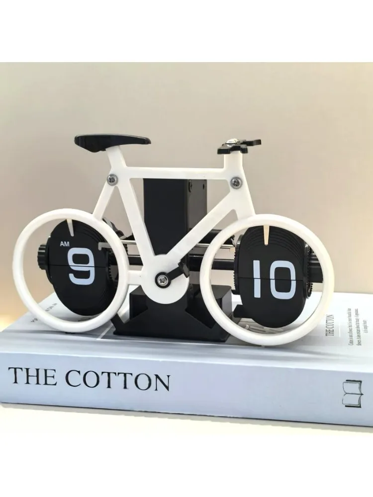 AliExpress ANENG Automatic Page Turning Clock Bicycle Shape Desktop Decoration Retro Mechanical Digital Clock Room Ornament Cycling Hobby Gifts