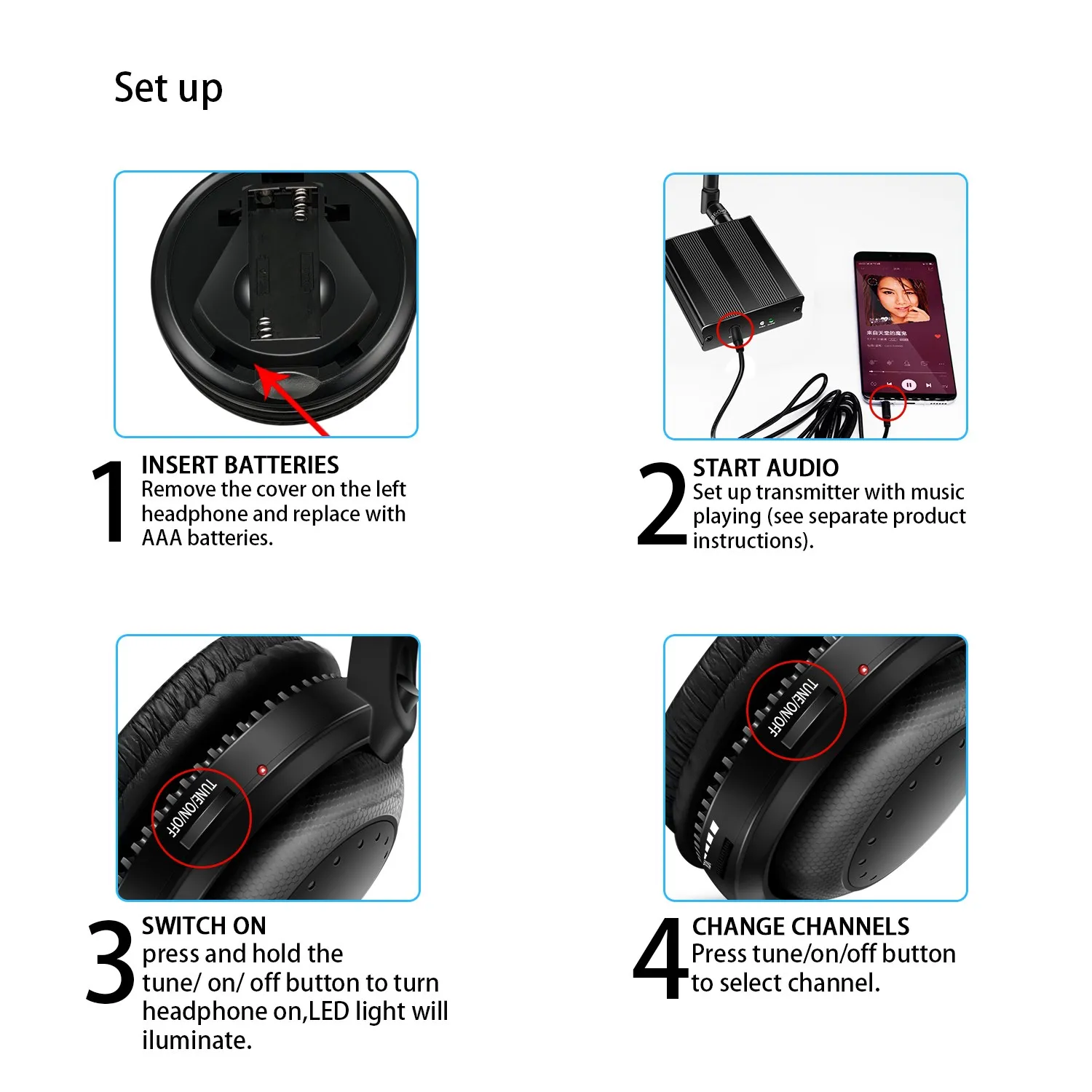 Casque sans fil Silent Chang, ultra bas, silencieux, Wlbing Party Bundle, écouteurs 100, émetteurs 500m, professionnel