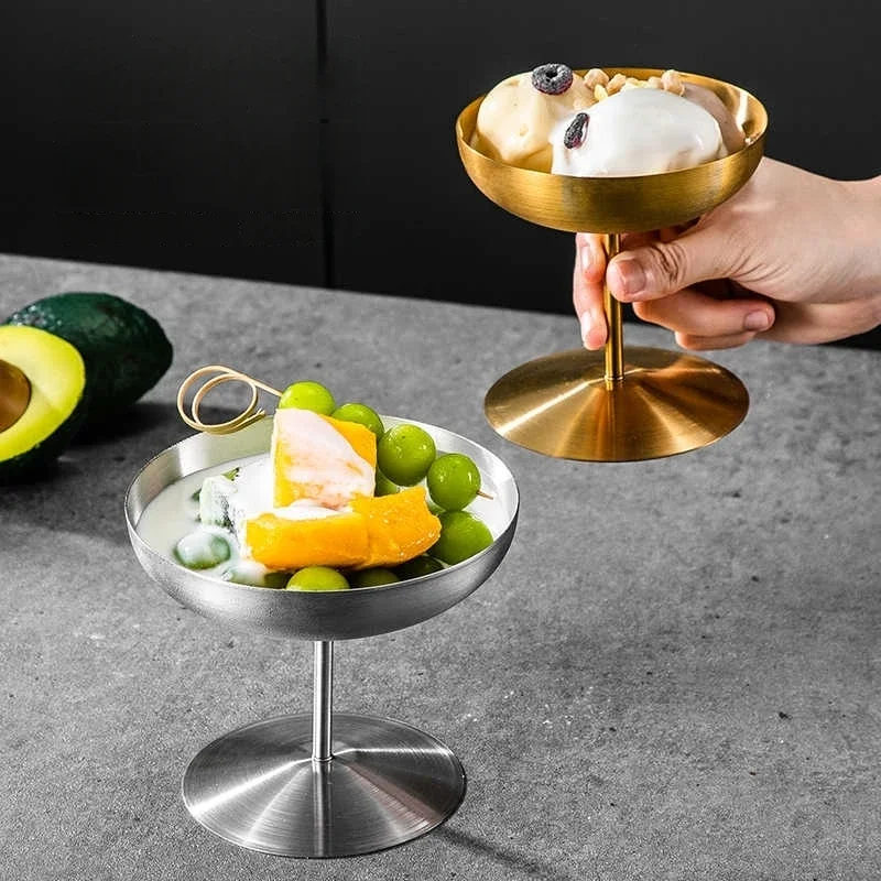 304 Stainless Steel Martini Cups Cocktail Ice Cream Dessert Drink Champagne Metal Wine Cup Restaurant Bar Utensils