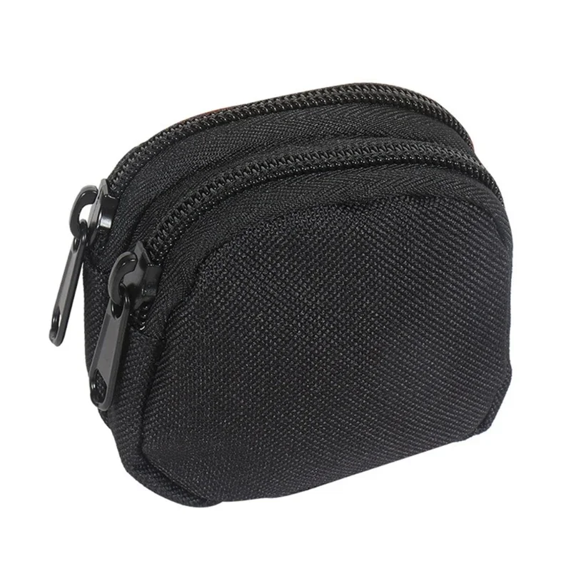 Nylon Double Zipper Pocket Coin Purse Men Tactical Molle Pouch Lightweight Outdoor Small Card Holder Keys Storage Belt Waist Bag