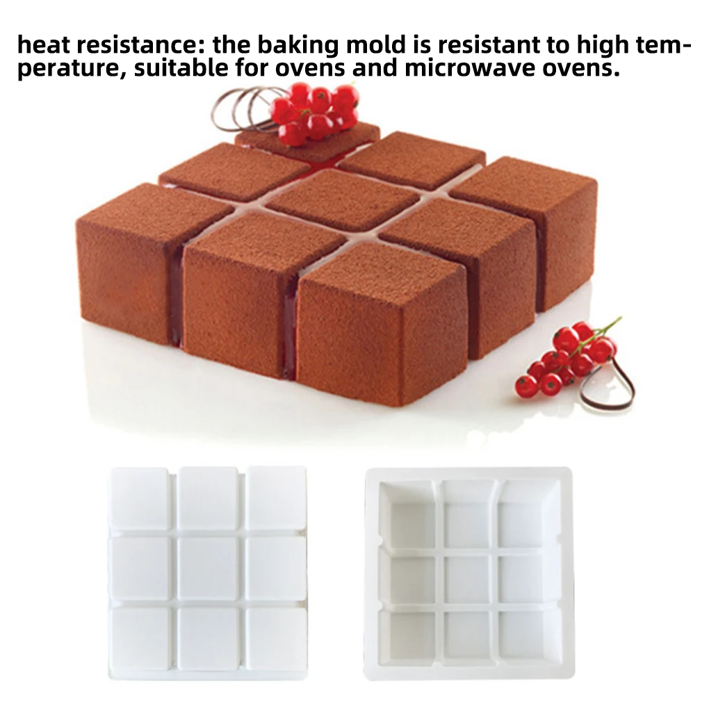 

Silicone Candle Square Craft Soap Dessert Chocolate Plaster Cube Handmade Mould Tools Aromatherapy Cake Making