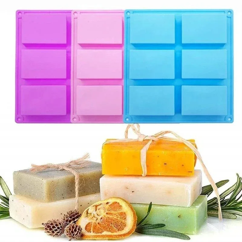 Newest 6 Grids Rectangle Silicone Soap Making Molds DIY Chocolate Mousse Cake Bakeware Ice Cream Mould Tools Birthday Gifts 2023