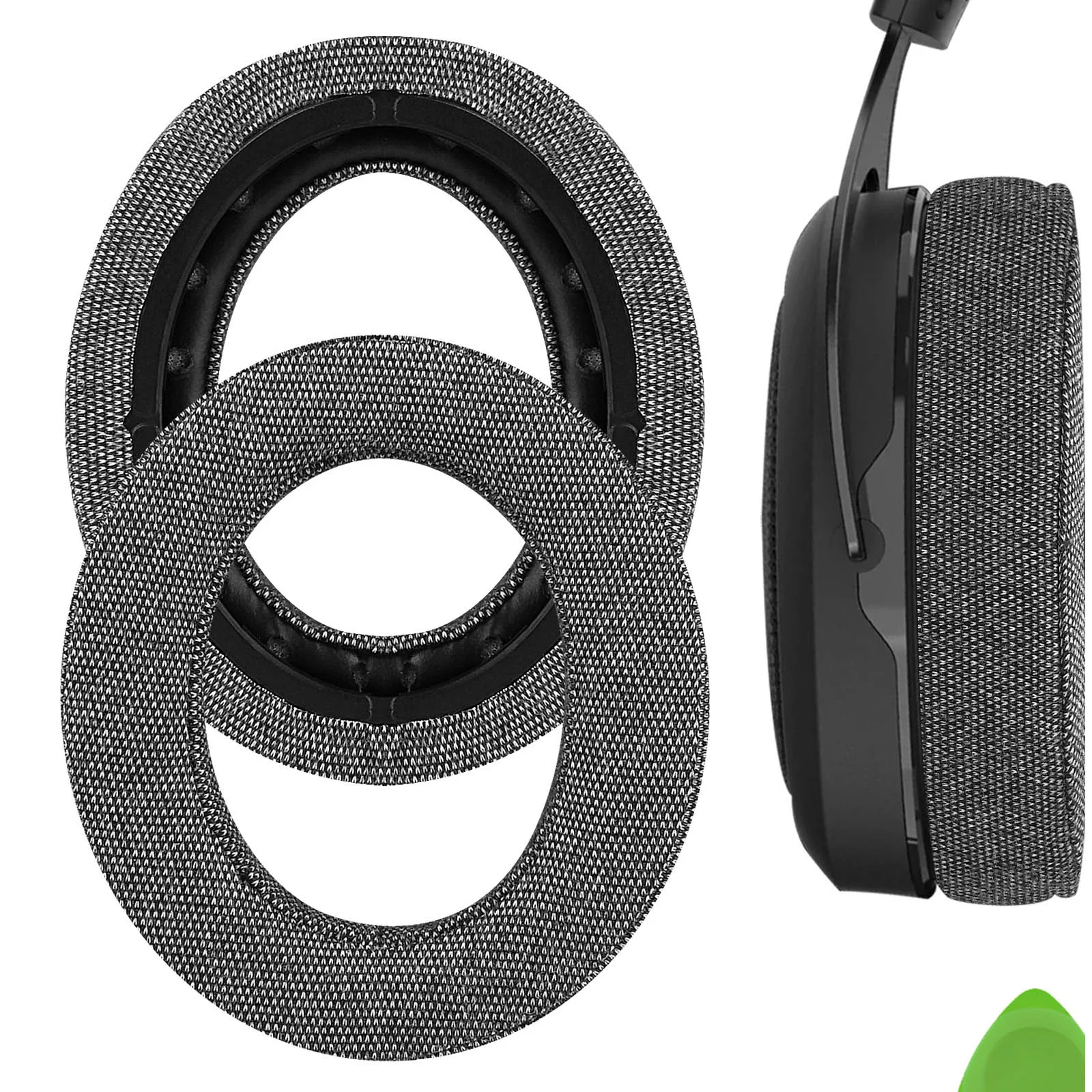 Geekria Comfort Linen Replacement Ear Pads for Corsair HS70 PRO, HS60 PRO, HS50 PRO Headphones Ear Cushions, Headset Earpads