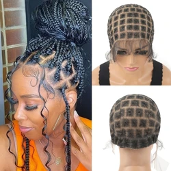 1PC Braided Wig Cap for Crochet Braids 120 Sections Full Double Lace Braided Wig With Baby Hair Suitable for Making Crochet Wigs