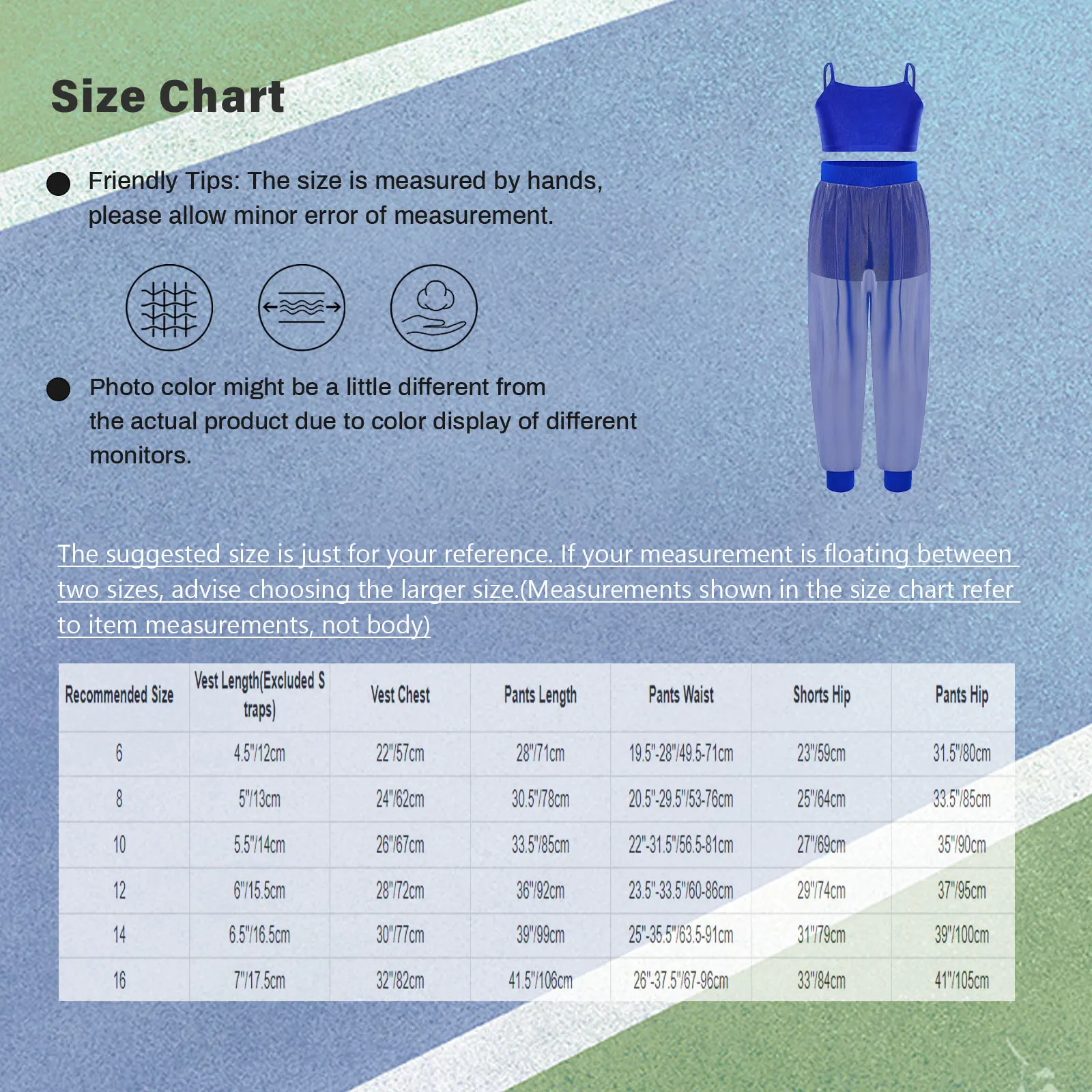 Girls Hip-Hop Jazz Dance Outfits Two Pieces Dancewear Sets Solid Color Camisole with See-Through Mesh Pants Child Party Costumes