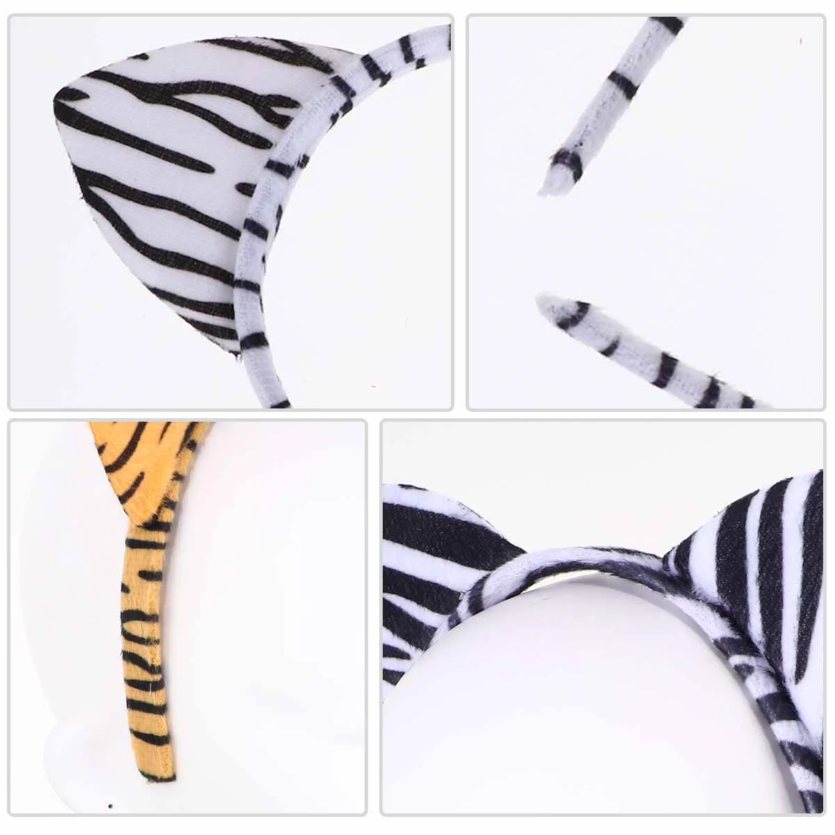 8 Pcs Little Leopard Headband Tiger Ears Halloween Costume Animal Headbands Baby Headdress Headwear Hair Hoop Earphone Miss