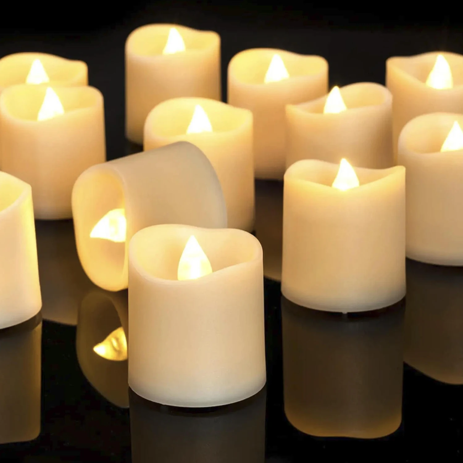 12 шт. беспламенные светодиодные свечи креативные желаемые светодиодные чайные лампы теплый белый Хэллоуин свадебные рождественские украшения свечи