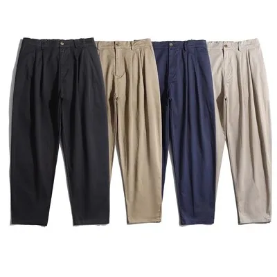 

Ретро-американские рабочие брюки цвета хаки для мужчин, из чистого хлопка, повседневные, прямого кроя, молодежные, осенние, для активного образа жизни