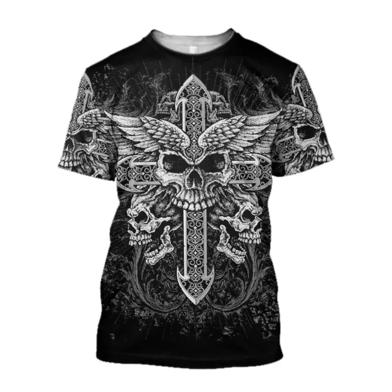 Cthulhu Style Devil Goat T-shirt For Men Summer O Neck Trendy Short Sleeve Tees Oversized Casual Sweatshirt Male Clothing Tops