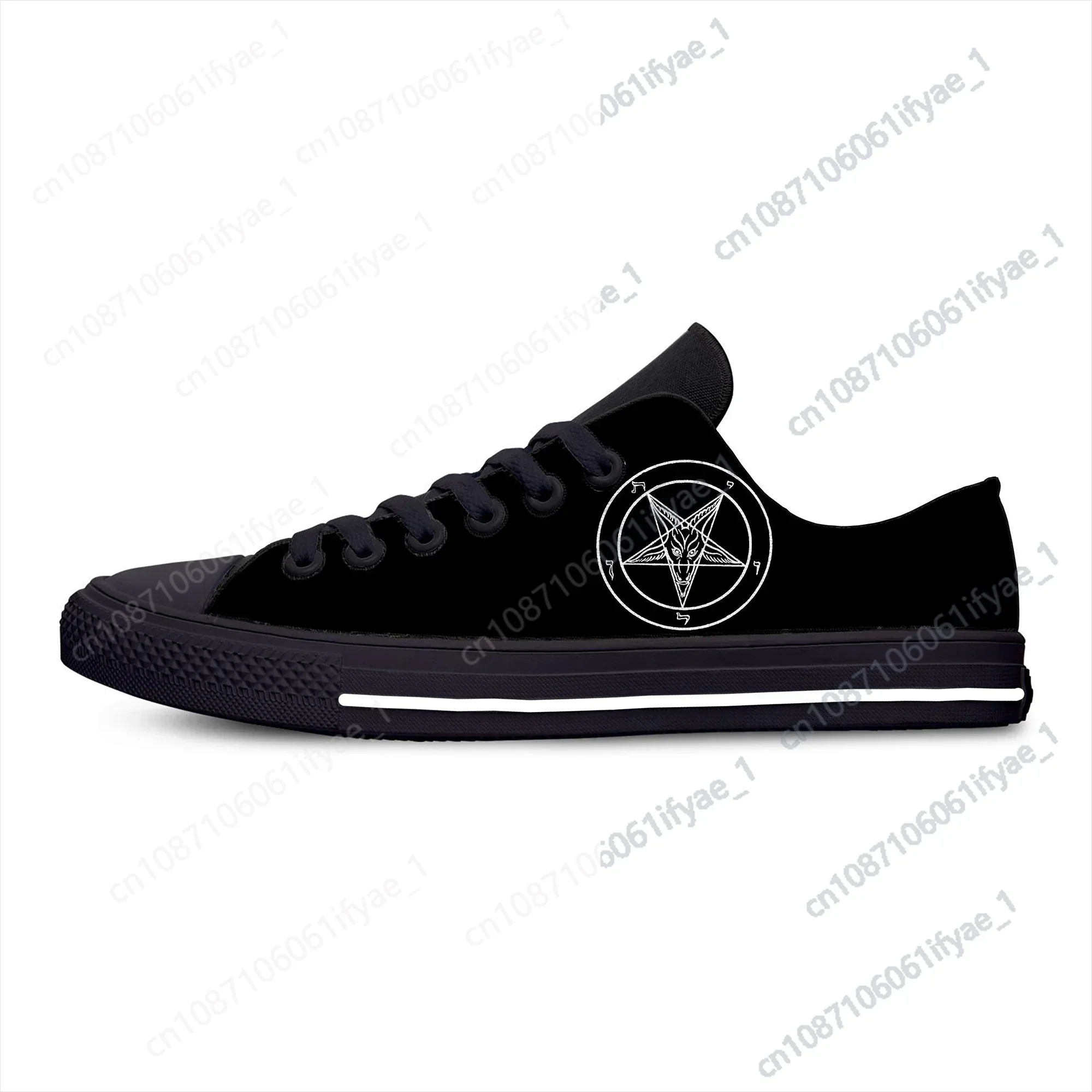 Sapatilhas clássicas para homens e mulheres Baphomet Lucifer Death Evil, sapatilhas leves e respiráveis, sapatilhas casuais de baixo topo, moda legal, quente