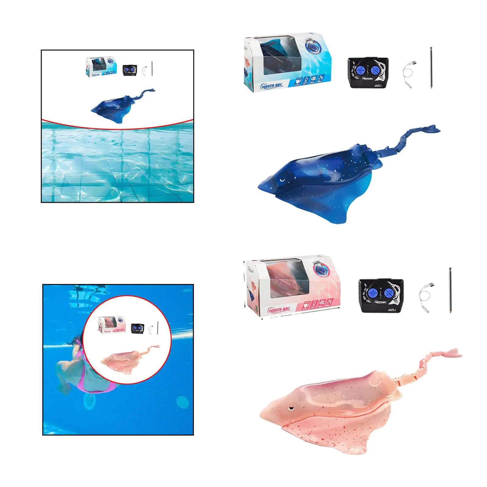 High Simulation Devil Ray Toy RC Boat Water Toy for Park Bathroom River