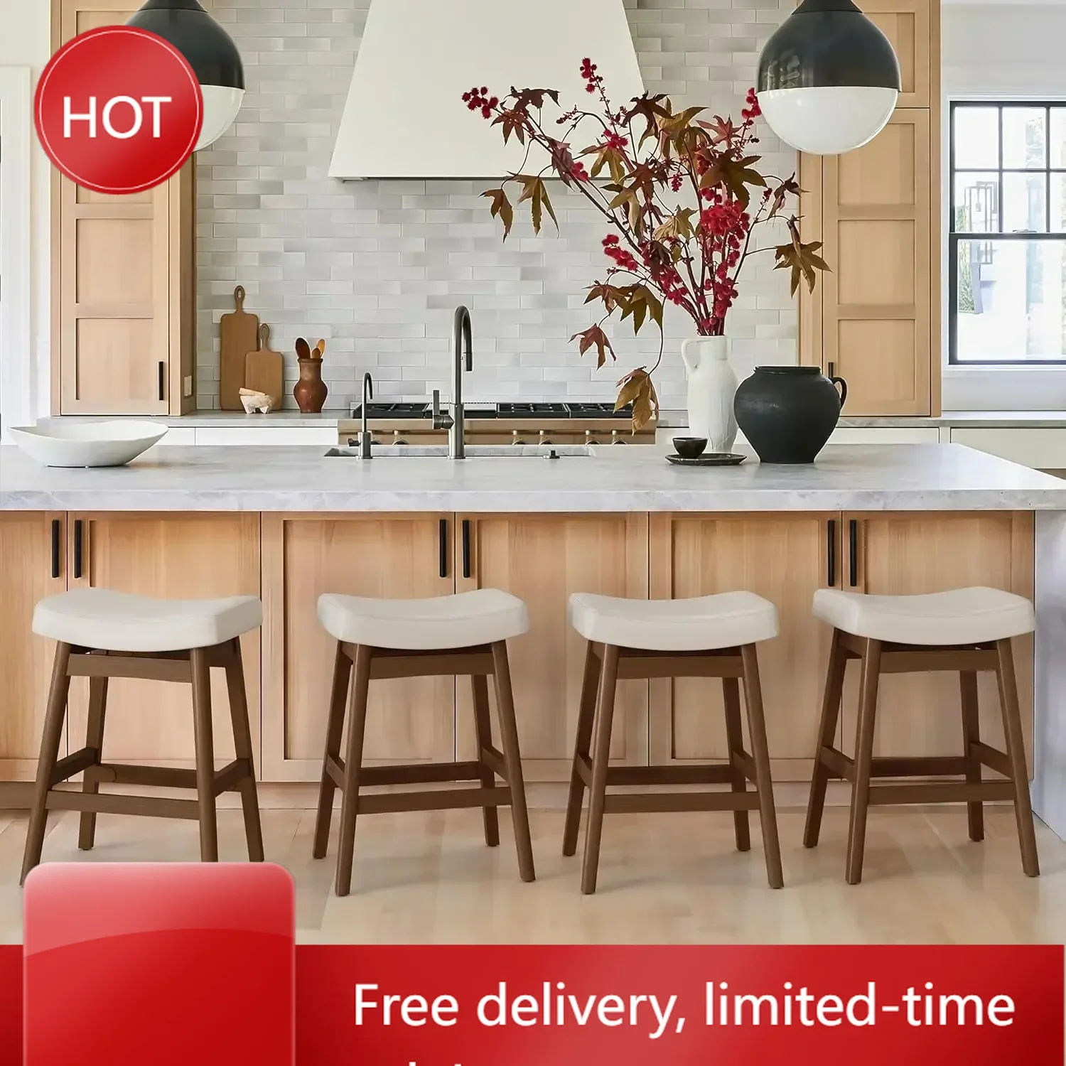 

Набор из 3 барных стульев, барные стулья с прочными деревянными ножками, барные стулья с сиденьем-седлом для кухонной стойки