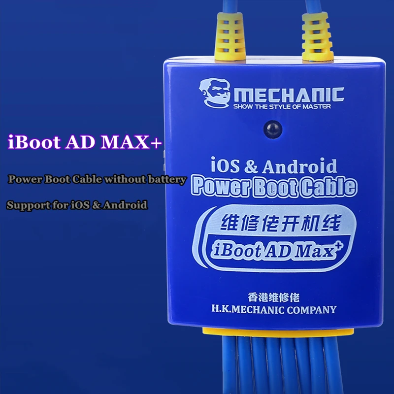 Mechanic iBOOT AD MAX DC Power Supply Cable for iPhone 6 - 15PM Android One Button Boot Line without Battery