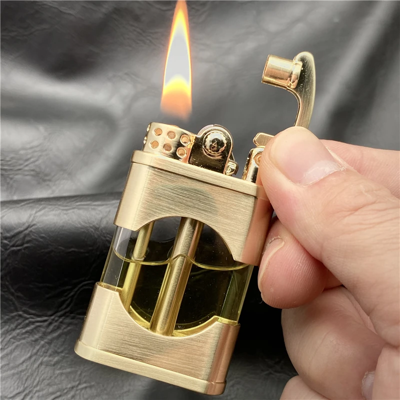 

2021 Zorro New Windproof Waterproof Kerosene Lighter with Transparent Oil Tank Creative Retro Grinding Wheel Flint Metal Lighter