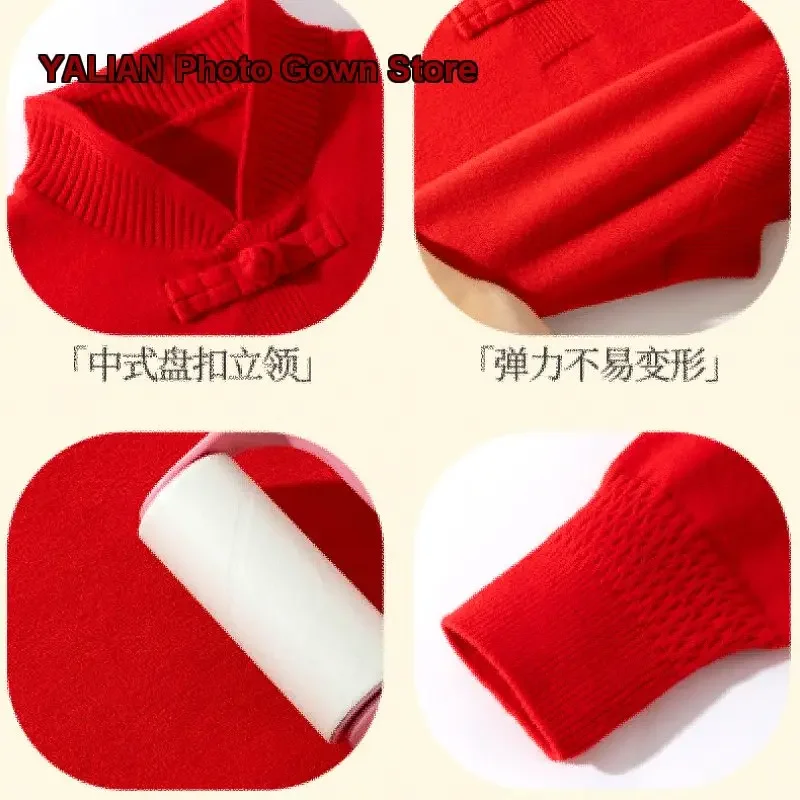Truevess Girls Kids Winter Button Front Warm Top Older Kids Chinese Style New Year Outfit