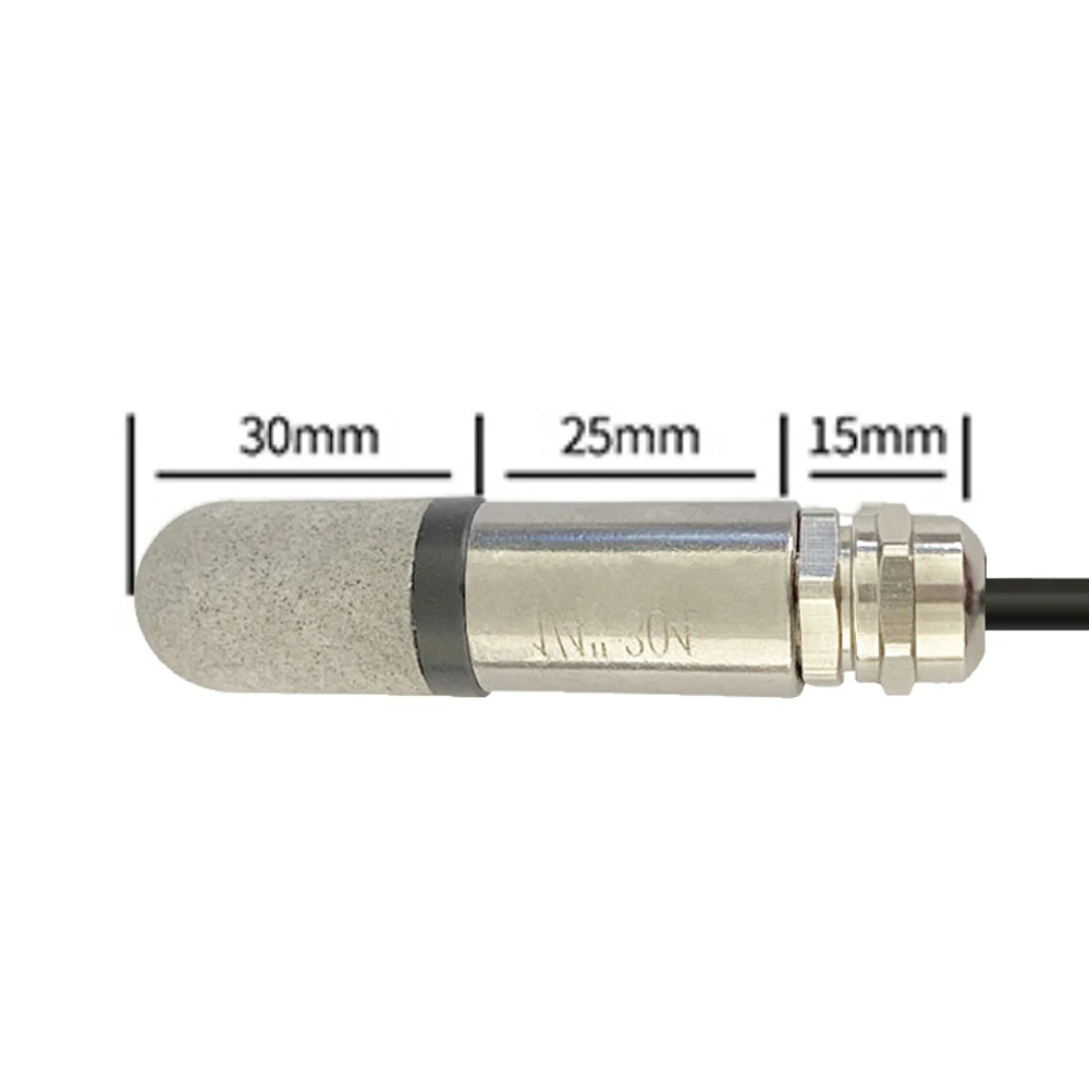 SHT40 Metal Head Digital Capacitance Sensors Stainless Steel Temperature Humidity Sensor Probe Cable 2M Length I2C Output RS485