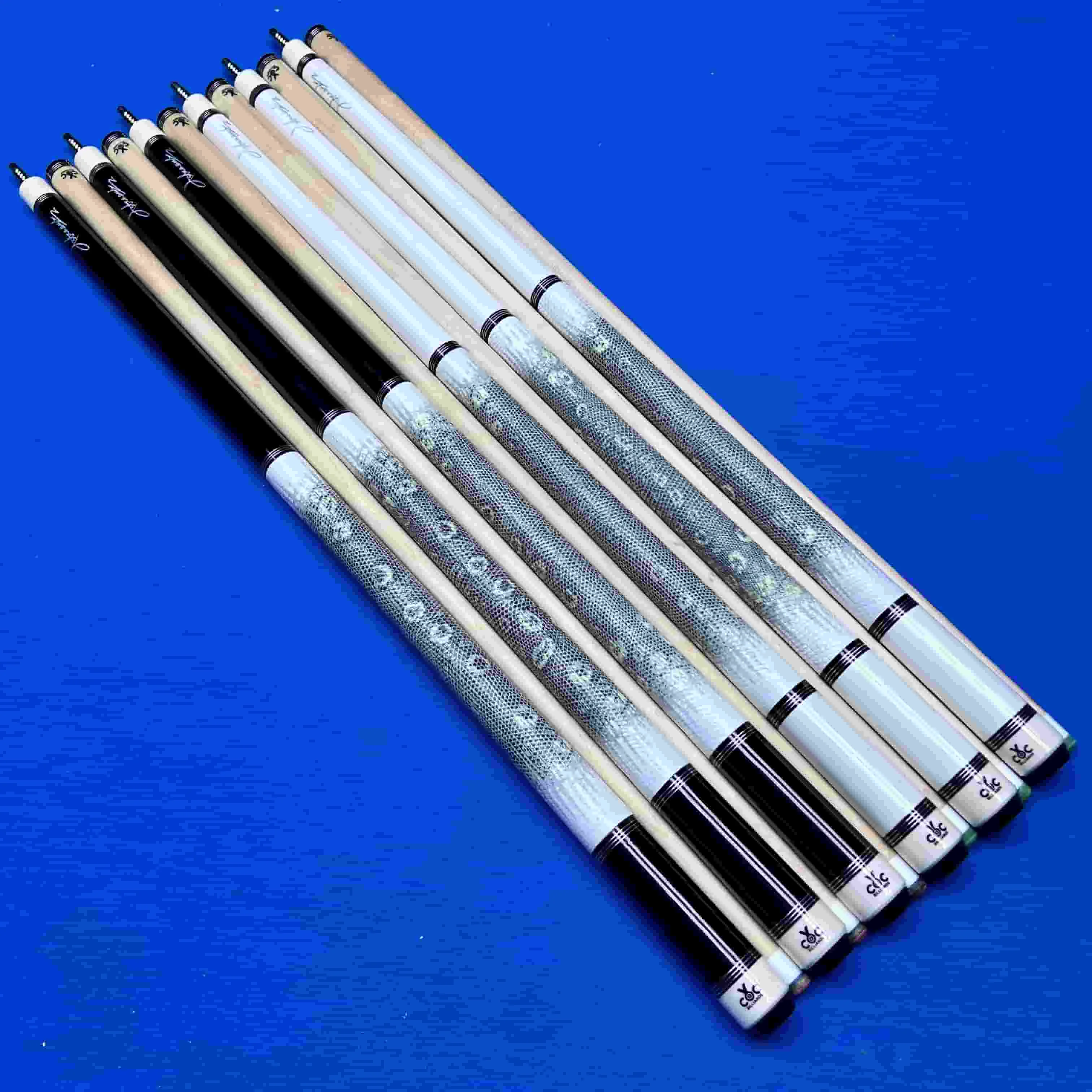 

STLF Durable Maple Member Cue Coc Brand Premium Lizard Leather Grip Big Head Tip 12.5mm