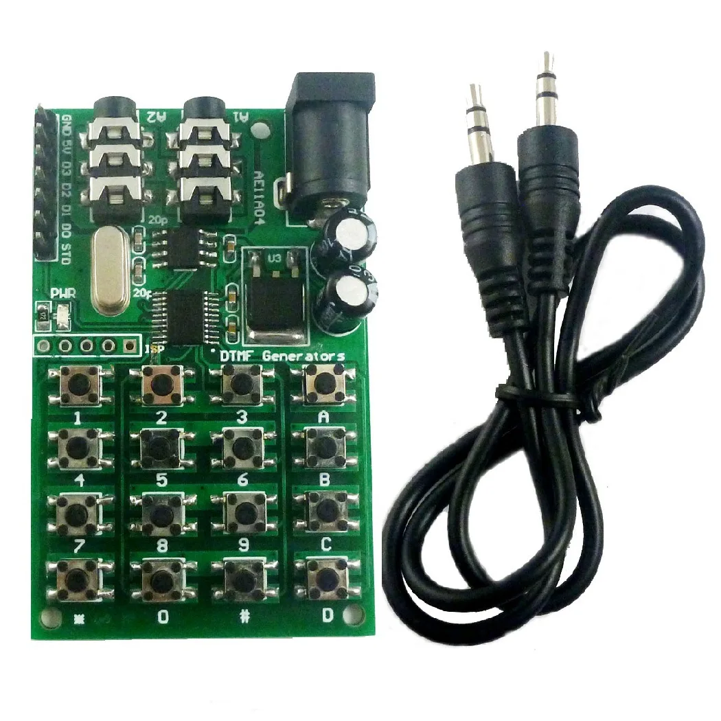 

AE11A04 DTMF Audio Generator Voice Encoder Transmitter Module Dialing Keyboard MCU Control DC 5-24V For MT8870/CE004/CE005