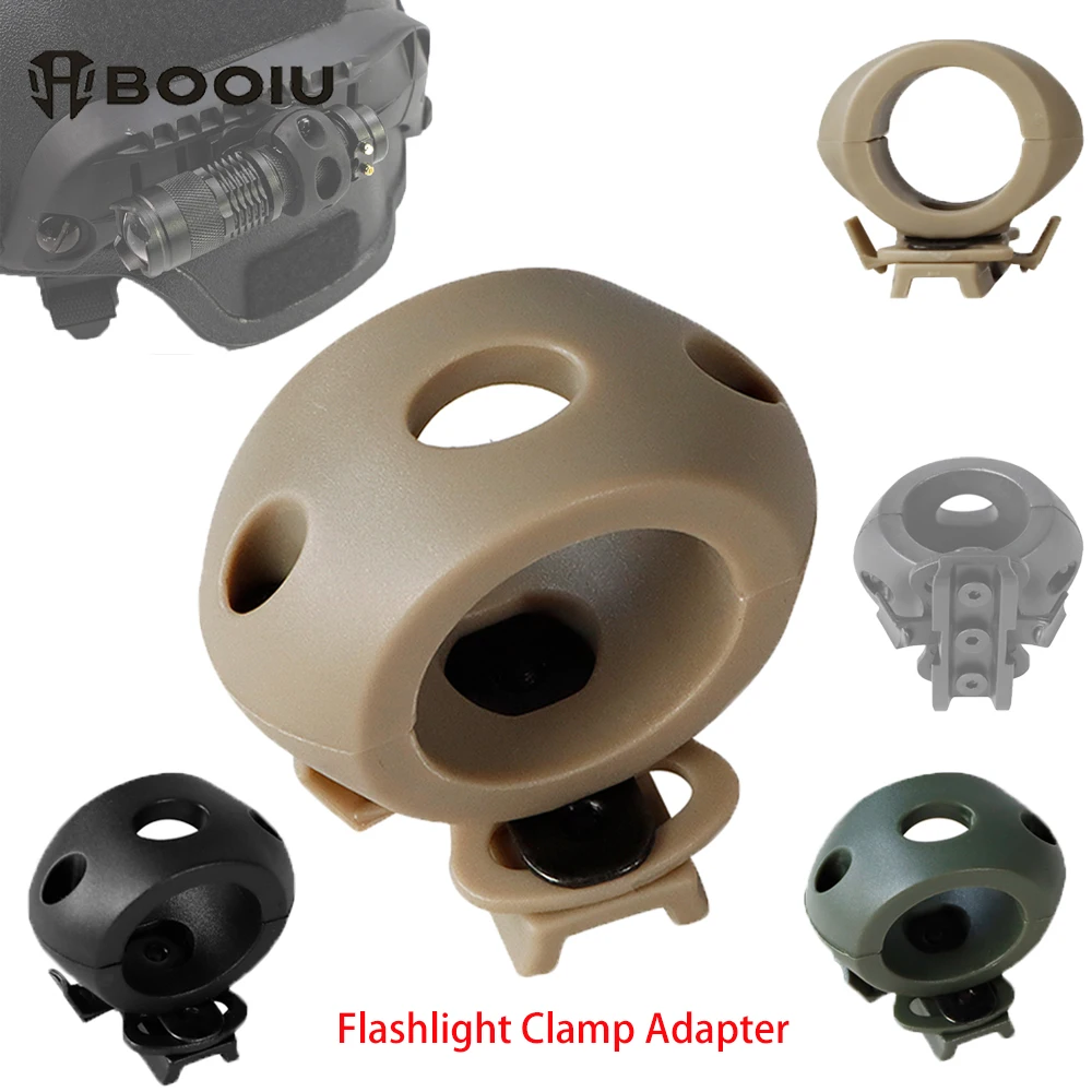 

BOOIU Helmet Flashlight Holder Clip for Fast Tactical Helmet Mount Clamp Adapter 60 Degree Universal Rail Helmet Accessories