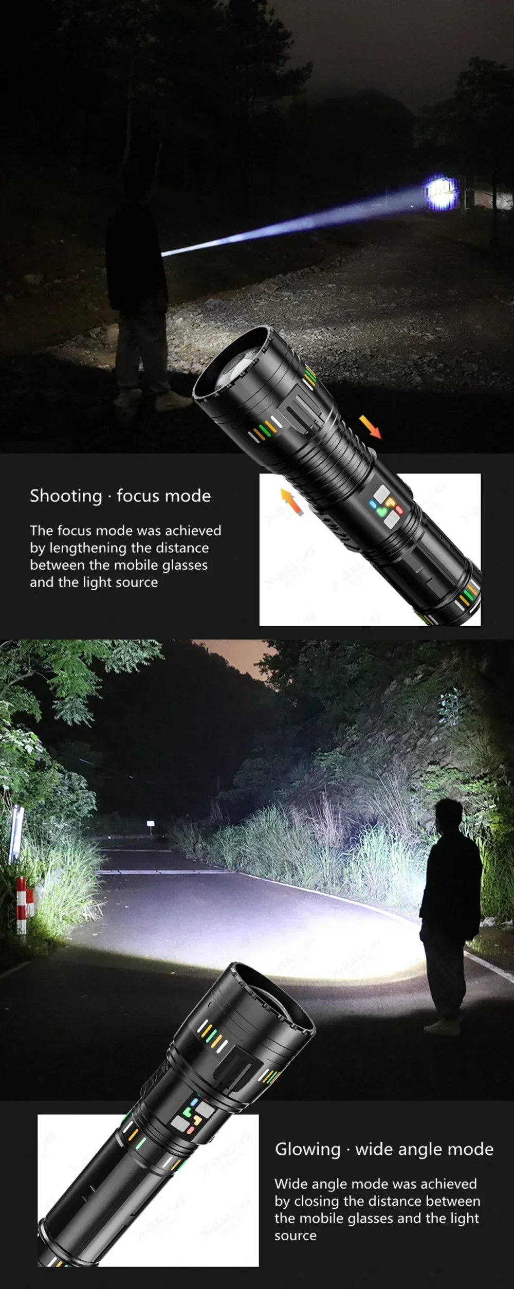 High Power LED Flashlight Strong Light Long-range Tactical Flashlight Aluminum Alloy Anti Fall Outdoor Camping Lighting Lantern