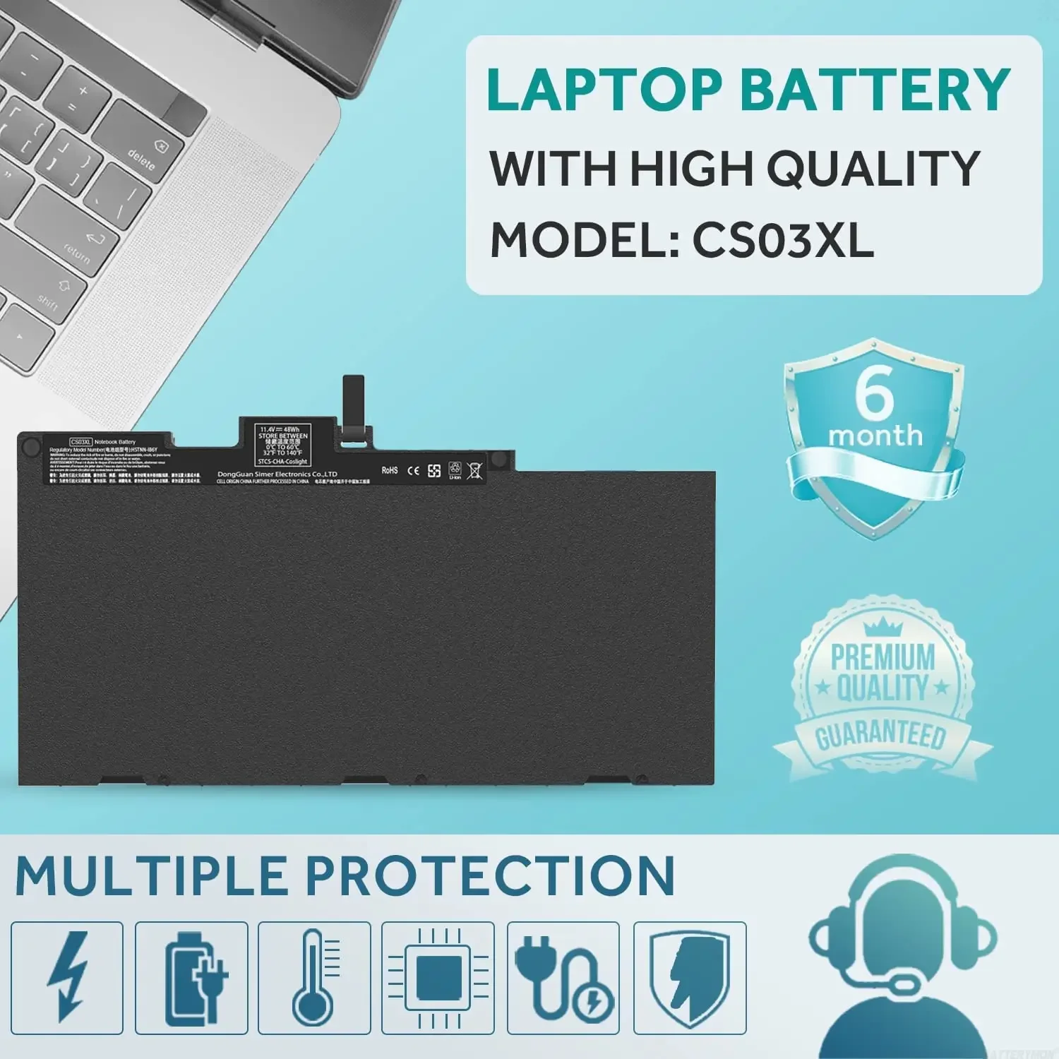 CS03XL Battery for HP Elitebook 745 755 840 848 850 G3, ZBook 15u G3 Laptop,P/N: HSTNN-UB6S HSTNN-IB6Y 800231-141 800513-001