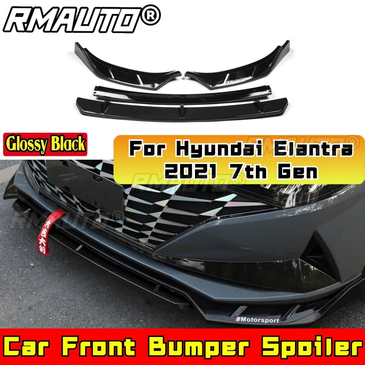 

Car Front Bumper Front Lip Spoiler Bumper Guard Bumper Cover Body Kit for Hyundai Elantra 2021 7th Gen Car Accessories
