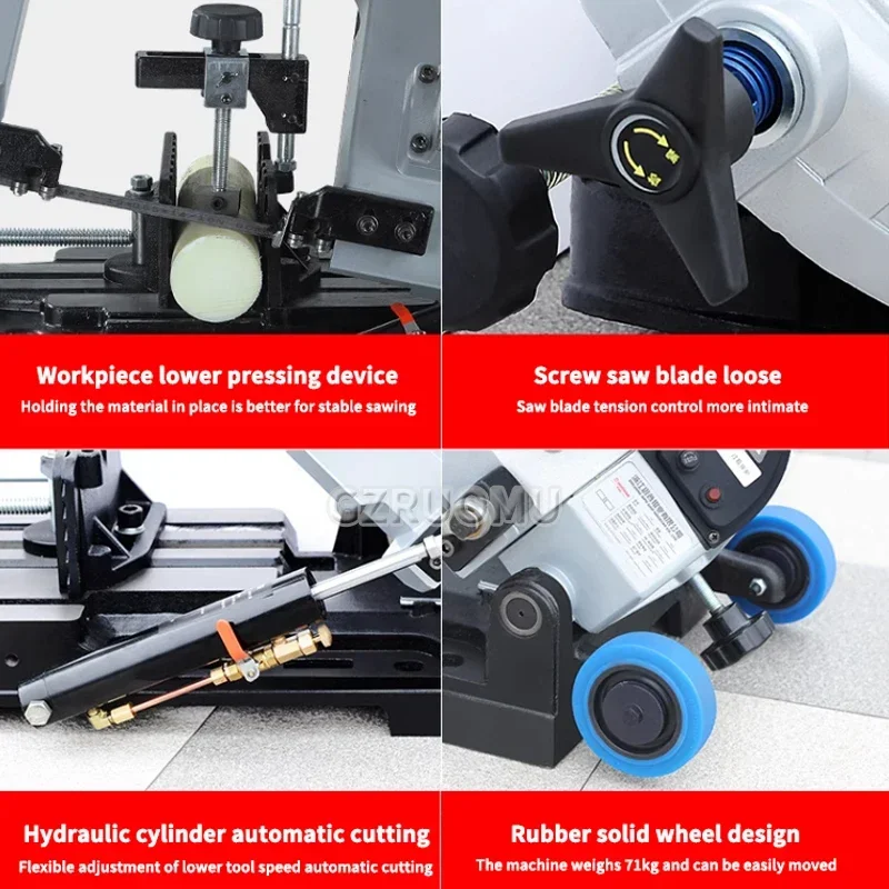 HX-220 Band Saw Machine Small Household 45 Degree Woodworking Stainless Steel Saw Machine Small Desktop Metal Cutting Machine