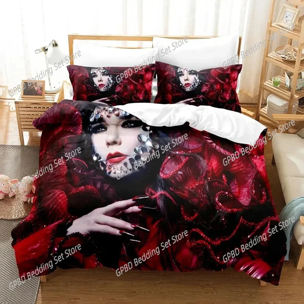 Singer Bjork Björk Bedding Set Duvet Cover Bed Set Quilt Cover Pillowcase Comforter king Queen Size Boys Adult Bedding Set