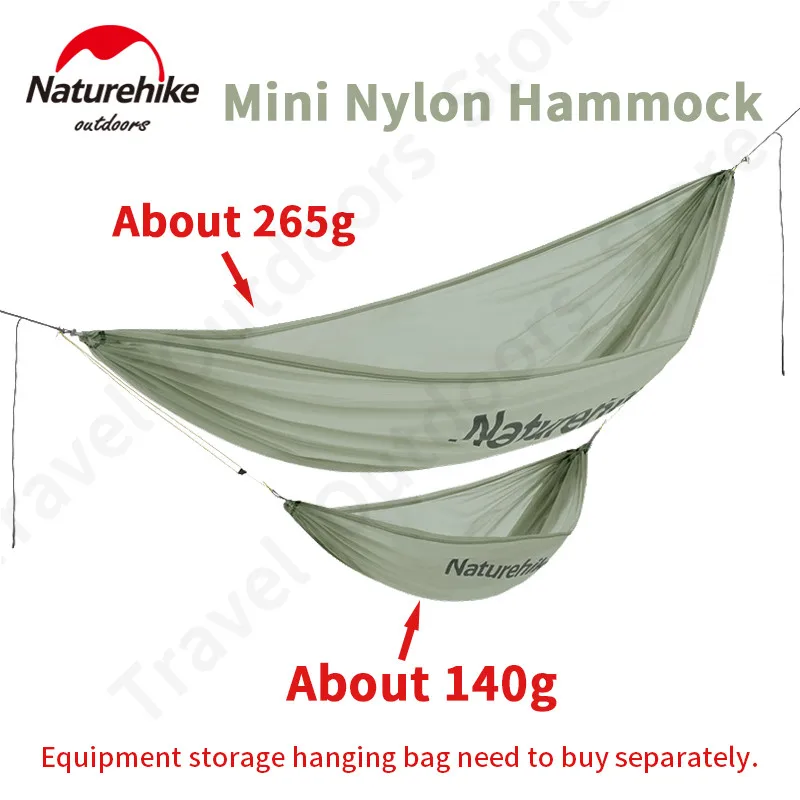 

Naturehike ASUKA 265g Portable 1Person Hammock 30 Nylon Breathable Bearing Weight 150kg Ultralight Camp Swing Hammock 275cm