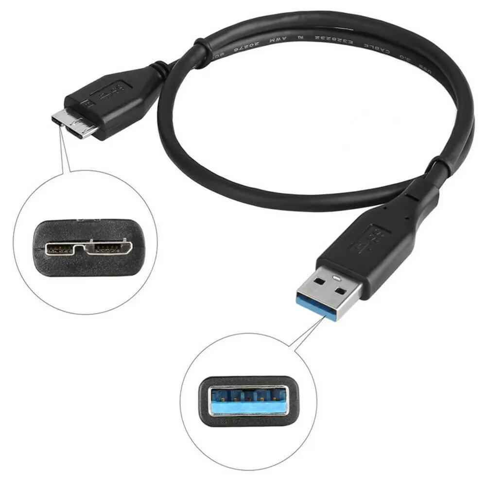 Mobile Hard Disk Hard Drive HDD Cable Data Transfer HDD Data Wire Data Sync Cable Cord Micro B USB 3.0 Cable Hard Drive Cable
