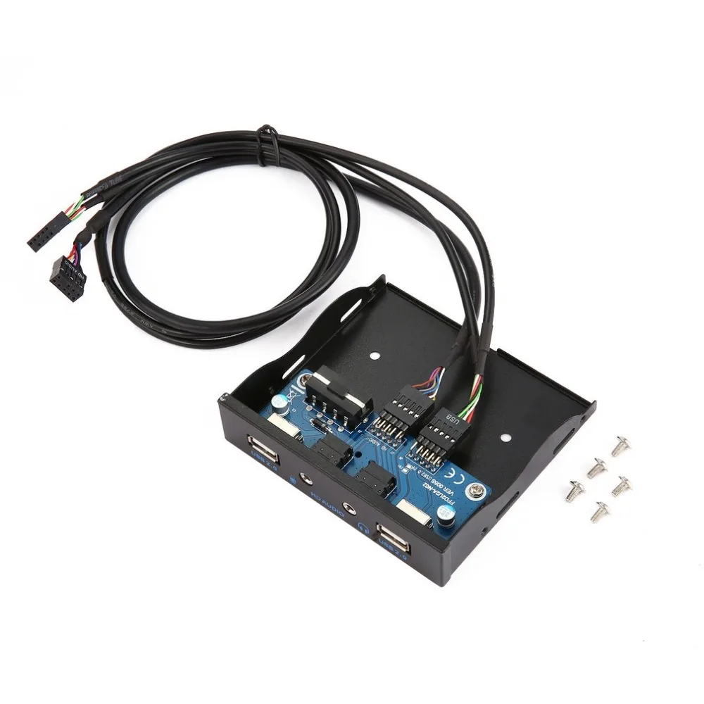 

Hot 3.5'' USB 2.0 Port HUB HD Audio Output Floppy Drive Expansion Front Panel Digital Mobile Rack Expanding for PC Dropshipping