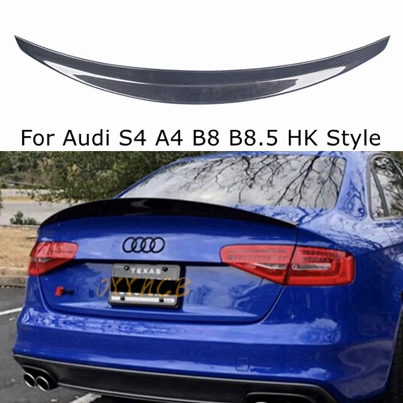 

For Audi S4 A4 B8 B8.5 HK Style Car Rear Trunk Lip Carbon Fiber Spoiler 2009 - 2016