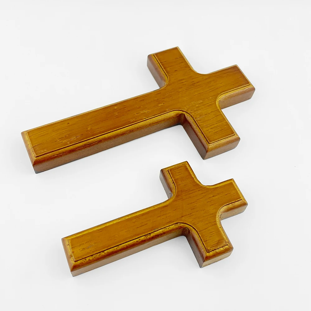 HTISOK Wooden Cross Church Home Decoration Wooden Christian Supplies Orthodox Catholic Holding Cross Religious Supplies & Gift