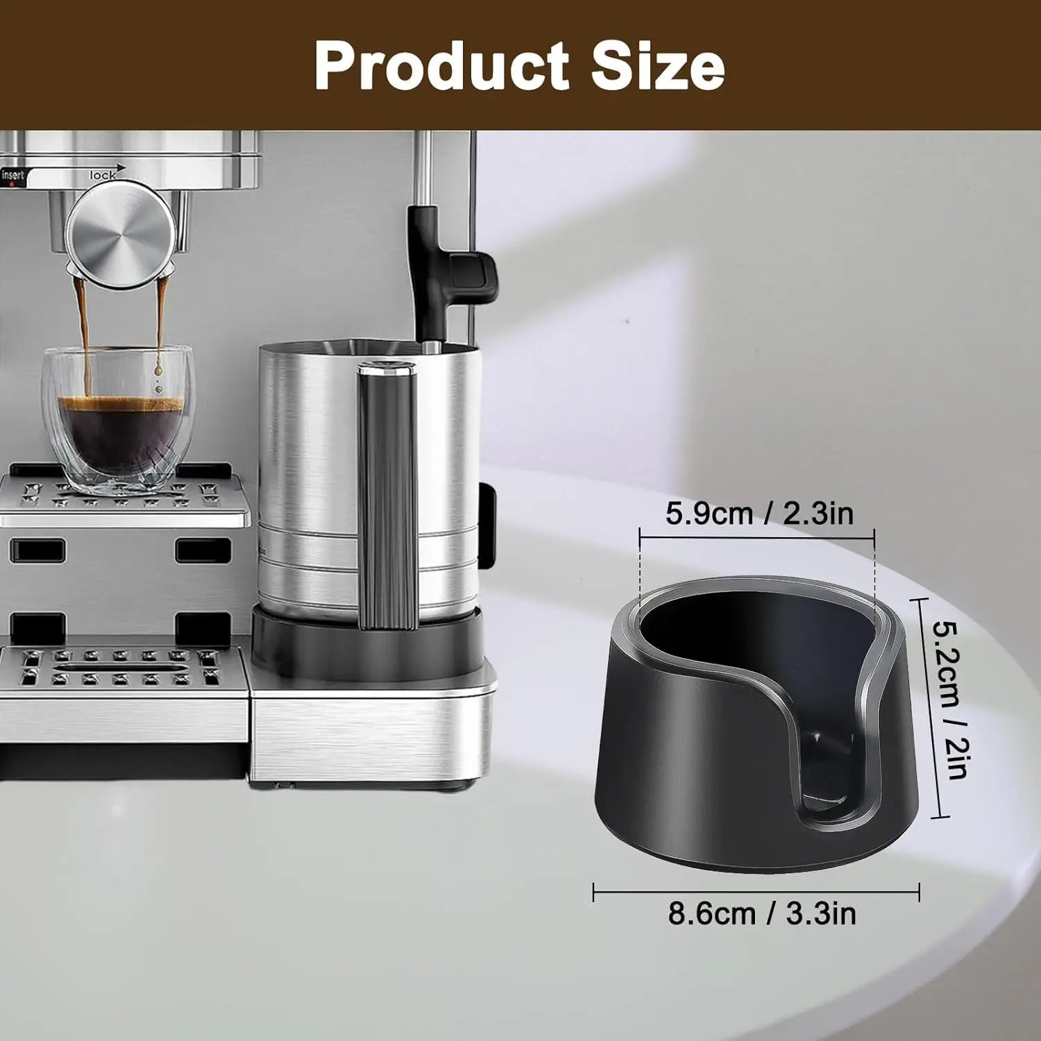 Coffee Tamper Base for Ninja Espresso ES601/ES701 Handheld Portafilter Support Stand  Luxe Cafe Machine for Better Tamping