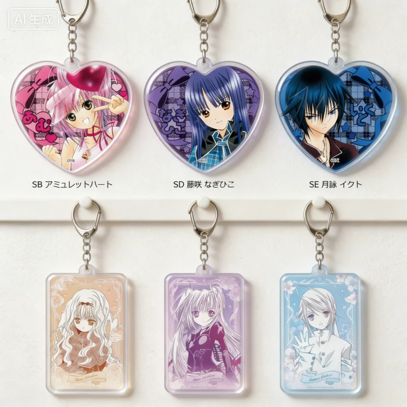 Shugo Chara ‌   Llavero de acrílico creativo Guard The Sweet Heart Souvenir, colección de amigos, regalos lindos para las fiestas
