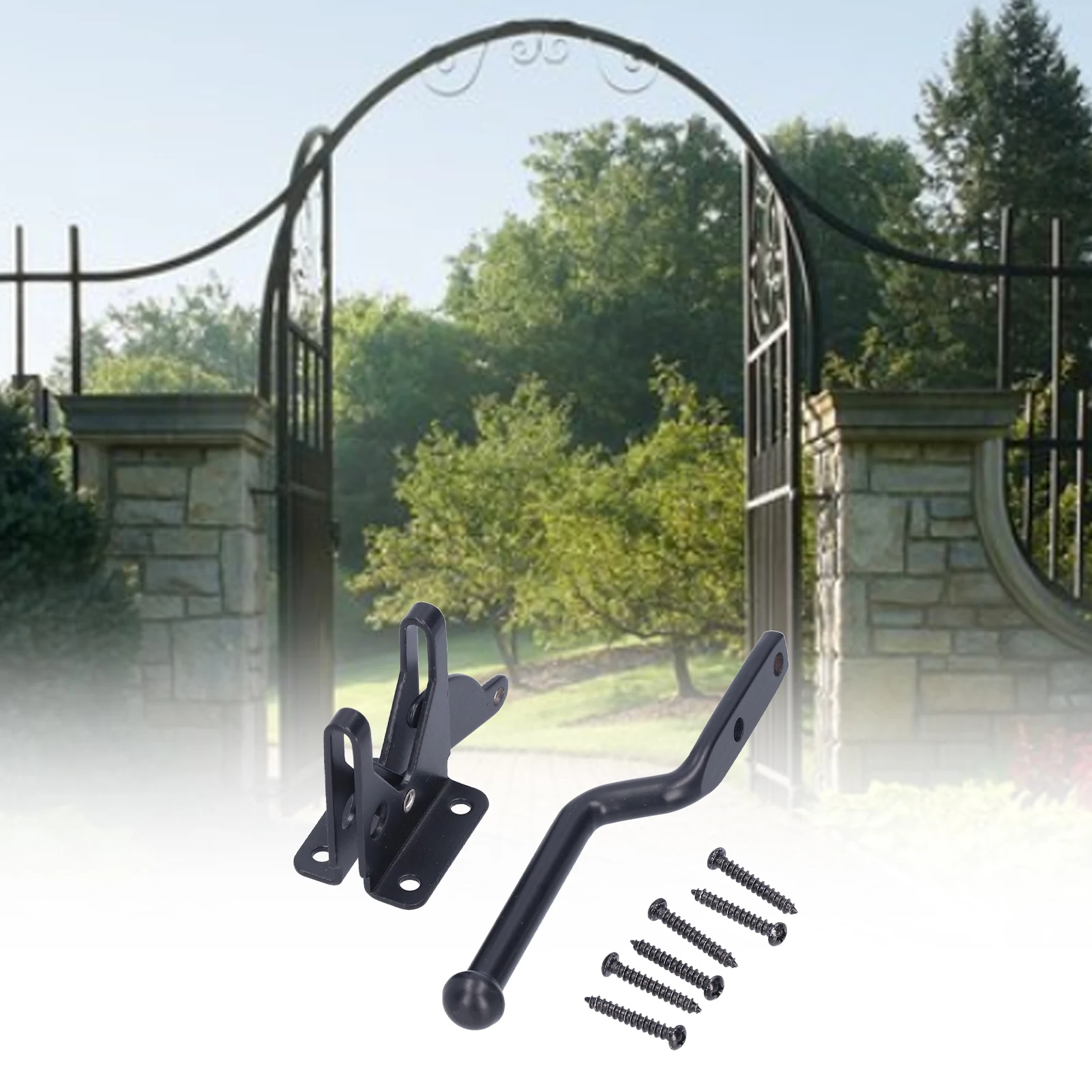 

ZK40 Gate Latch Kit RustProof Carbon Steel Fence Bolt Lock Safety Door Hardware Fittings