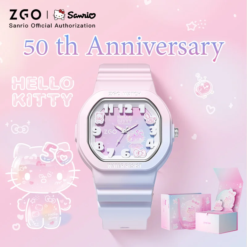 [50th Anniversary Limited] ZGOx Sanrio HelloKitty Watch For Woman 30M Waterproof Luminous Ladies Watch Birthday Gift 357